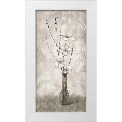 Simplicity Floral White Modern Wood Framed Art Print by Murdock, Ramona