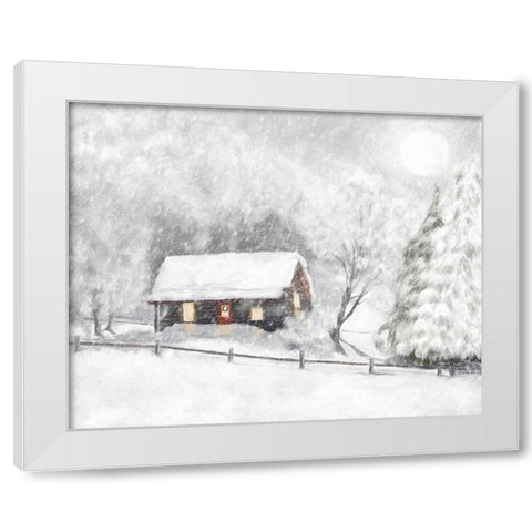 Christmas Cabin I White Modern Wood Framed Art Print by Murdock, Ramona