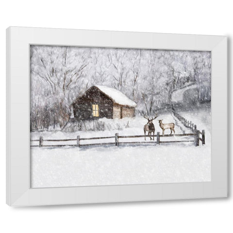 Christmas Cabin II White Modern Wood Framed Art Print by Murdock, Ramona