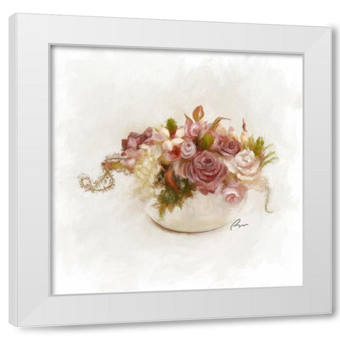 Rose Bowl White Modern Wood Framed Art Print by Murdock, Ramona