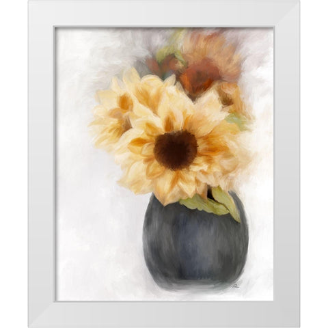 Sunny Flowers White Modern Wood Framed Art Print by Murdock, Ramona