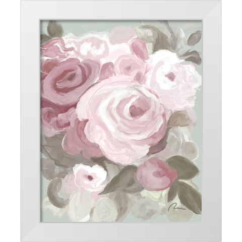Rosy Roses II White Modern Wood Framed Art Print by Murdock, Ramona
