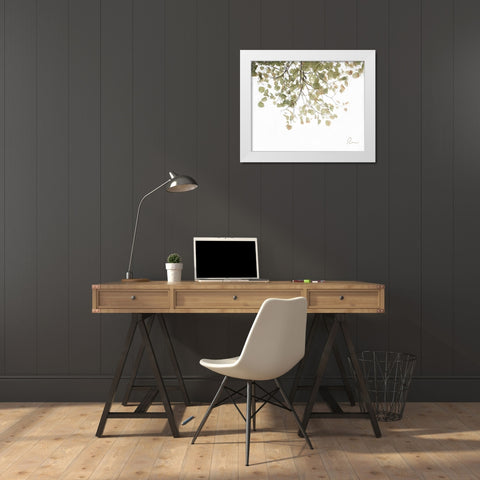 Aspen Leaves White Modern Wood Framed Art Print by Murdock, Ramona