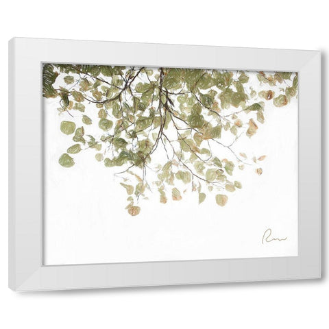 Aspen Leaves White Modern Wood Framed Art Print by Murdock, Ramona