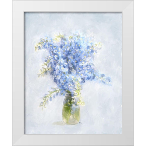 Delphinium Delight I White Modern Wood Framed Art Print by Murdock, Ramona