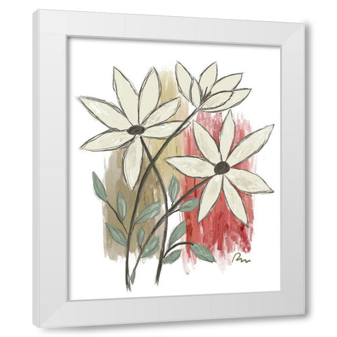 Patchwork Floral II White Modern Wood Framed Art Print by Murdock, Ramona