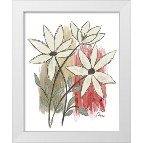 Patchwork Floral II White Modern Wood Framed Art Print by Murdock, Ramona