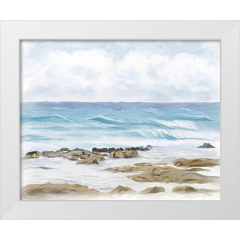 Wave Therapy I White Modern Wood Framed Art Print by Murdock, Ramona