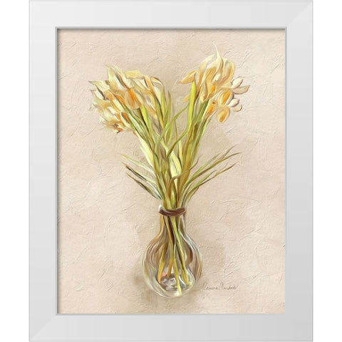 Glass of Iris White Modern Wood Framed Art Print by Murdock, Ramona