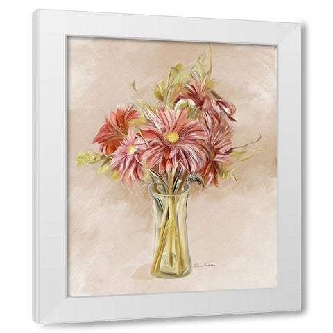 Glass of Mums White Modern Wood Framed Art Print by Murdock, Ramona