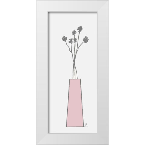 Pink Vase White Modern Wood Framed Art Print by Murdock, Ramona