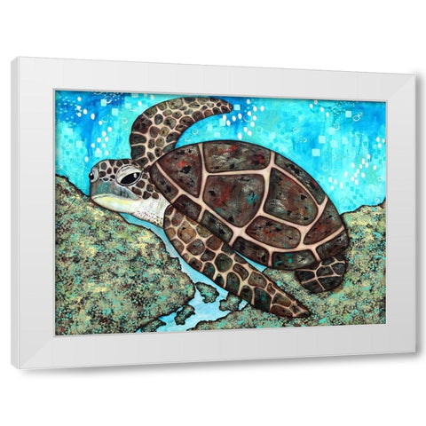 Swimming Along White Modern Wood Framed Art Print by Allemand, Sue