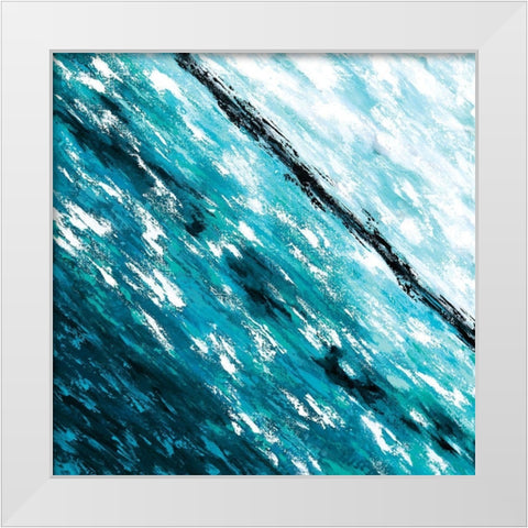 Blue Horizon White Modern Wood Framed Art Print by Allemand, Sue
