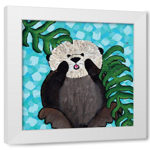 Otter Love IV White Modern Wood Framed Art Print by Allemand, Sue
