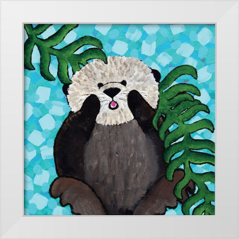 Otter Love IV White Modern Wood Framed Art Print by Allemand, Sue