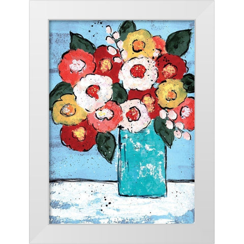 Flowers for Mom White Modern Wood Framed Art Print by Allemand, Sue