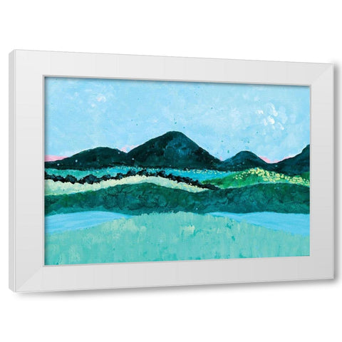 Over the Hills White Modern Wood Framed Art Print by Allemand, Sue