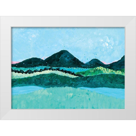Over the Hills White Modern Wood Framed Art Print by Allemand, Sue