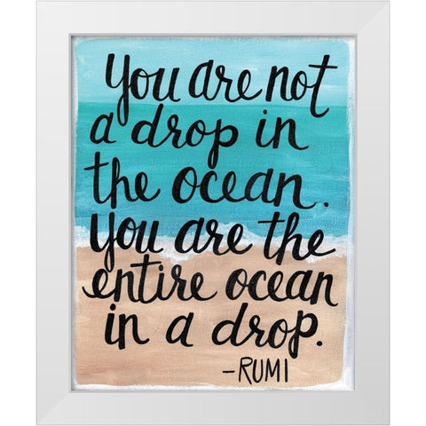 Drop in the Ocean White Modern Wood Framed Art Print by Allemand, Sue