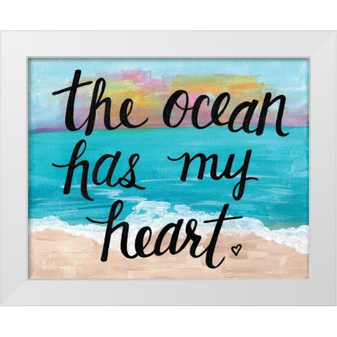 Ocean Has My Heart White Modern Wood Framed Art Print by Allemand, Sue