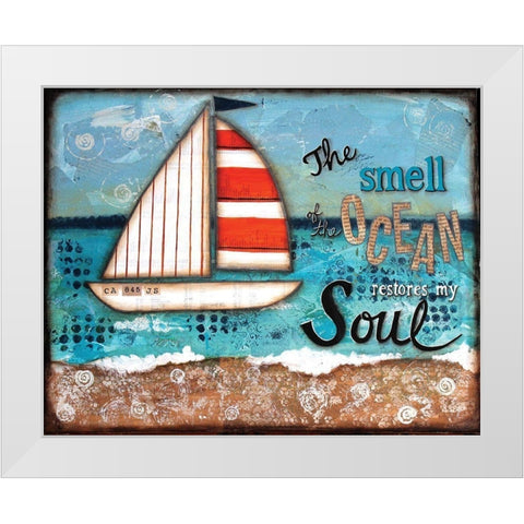 Smell of the Ocean White Modern Wood Framed Art Print by Allemand, Sue