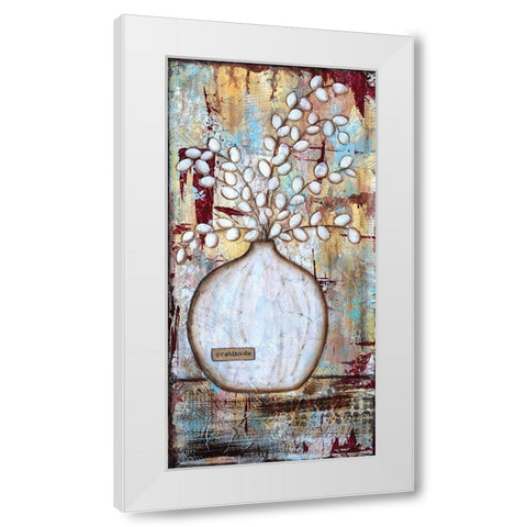 Gratitude Vase White Modern Wood Framed Art Print by Allemand, Sue