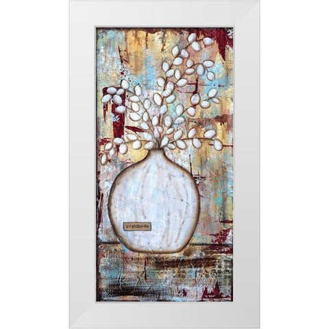 Gratitude Vase White Modern Wood Framed Art Print by Allemand, Sue