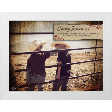 Cowboy Reason I White Modern Wood Framed Art Print by Eva, Shawnda