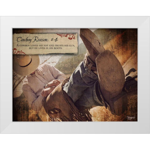 Cowboy Reason IV White Modern Wood Framed Art Print by Eva, Shawnda