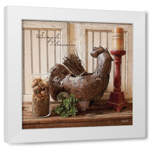 Simple Pleasures White Modern Wood Framed Art Print by Eva, Shawnda
