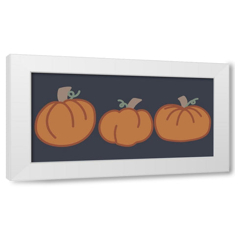 Pumpkins II White Modern Wood Framed Art Print by Dicks, Stephanie