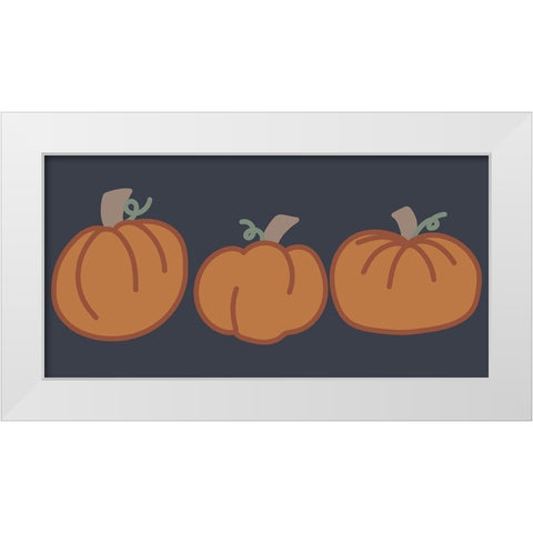 Pumpkins II White Modern Wood Framed Art Print by Dicks, Stephanie