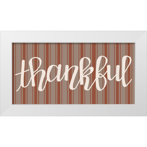 Thankful White Modern Wood Framed Art Print by Dicks, Stephanie