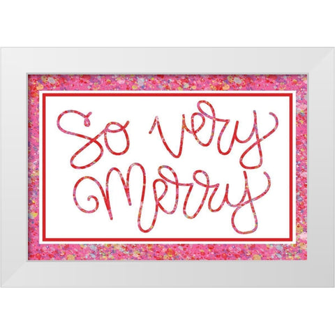 So Very Merry White Modern Wood Framed Art Print by Dicks, Stephanie