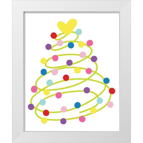 Holiday Tree White Modern Wood Framed Art Print by Dicks, Stephanie