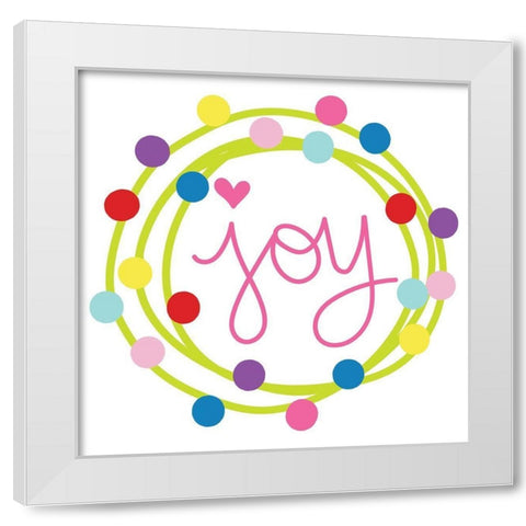 Joy Wreath White Modern Wood Framed Art Print by Dicks, Stephanie