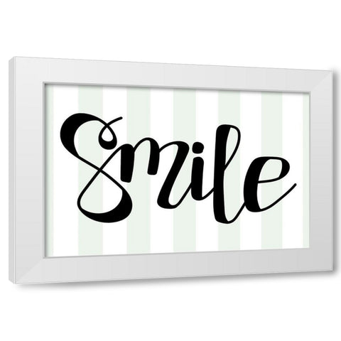 Smile White Modern Wood Framed Art Print by Dicks, Stephanie