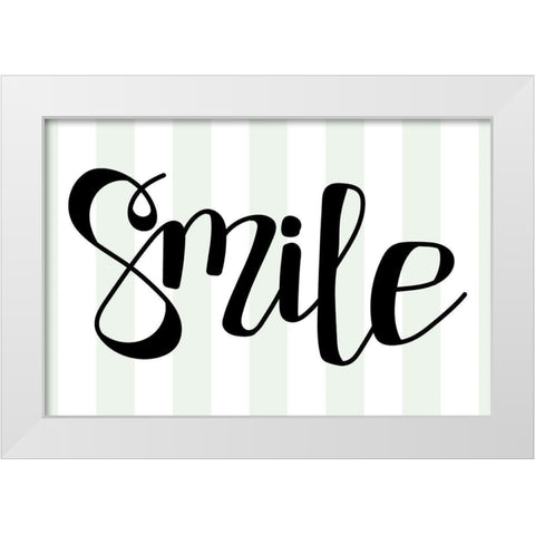 Smile White Modern Wood Framed Art Print by Dicks, Stephanie