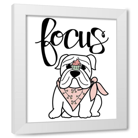 Focus Frenchie White Modern Wood Framed Art Print by Dicks, Stephanie