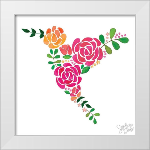 Hummingbird I White Modern Wood Framed Art Print by Dicks, Stephanie