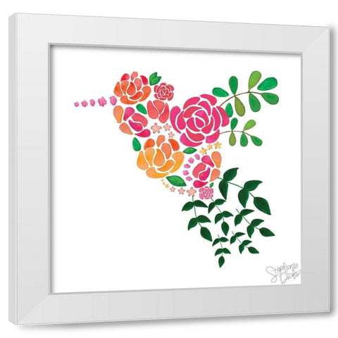 Hummingbird III White Modern Wood Framed Art Print by Dicks, Stephanie