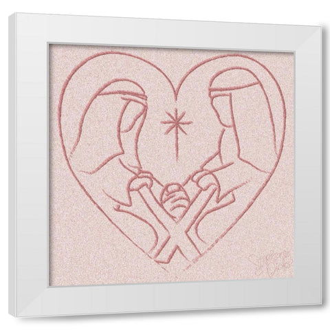 Blush Nativity White Modern Wood Framed Art Print by Dicks, Stephanie
