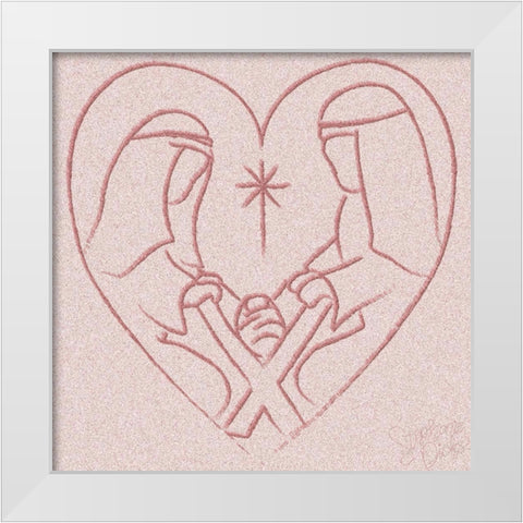 Blush Nativity White Modern Wood Framed Art Print by Dicks, Stephanie