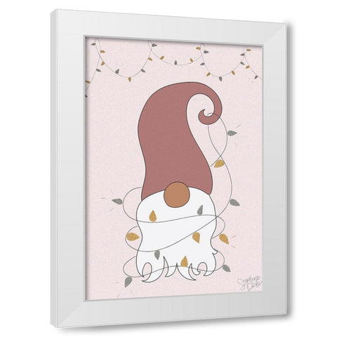 Gnome White Modern Wood Framed Art Print by Dicks, Stephanie