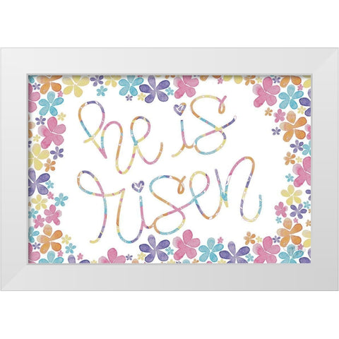 He is Risen White Modern Wood Framed Art Print by Dicks, Stephanie