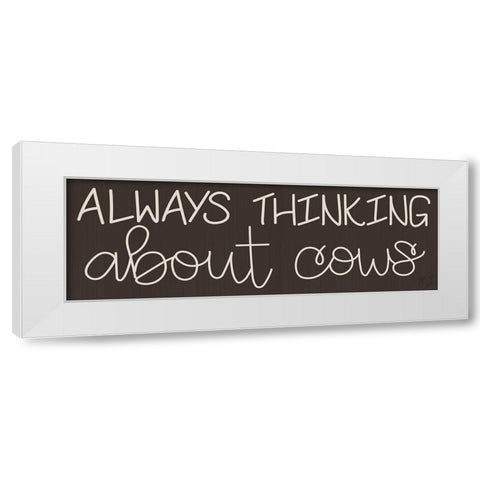 Cows White Modern Wood Framed Art Print by Dicks, Stephanie