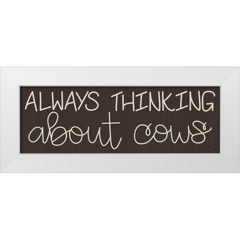 Cows White Modern Wood Framed Art Print by Dicks, Stephanie