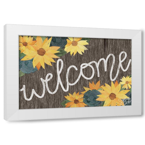 Welcome White Modern Wood Framed Art Print by Dicks, Stephanie