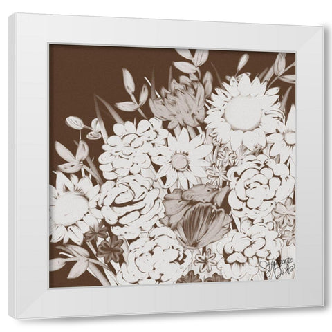 Cafe Floral IV White Modern Wood Framed Art Print by Dicks, Stephanie