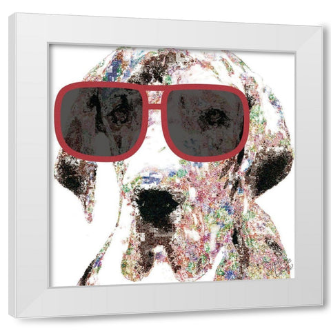 Great Dane White Modern Wood Framed Art Print by Dicks, Stephanie